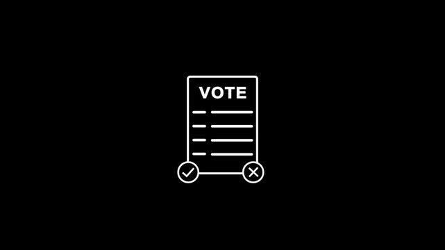 Animated of voting icon animation. Vote for yes or no, Accept sign with Cross icon.voting animated icon.