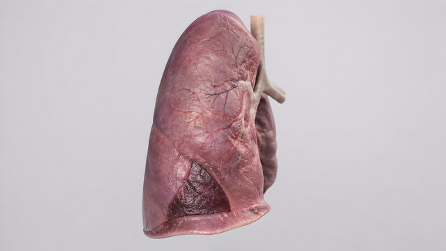 Wedge-Shaped Lung Collapse with Volume Loss, Photorealistic 3D Medical Render for Radiology and Patient Education