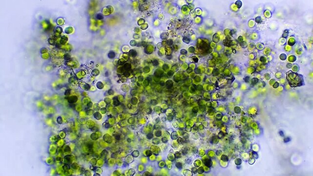 Algae - Micro organism at microscope magnification