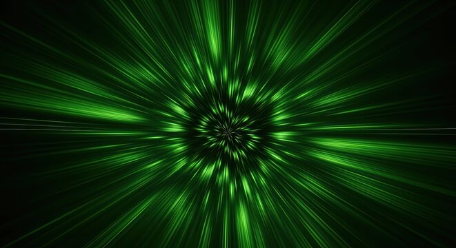 Abstract green light trails tunnel effect digital illustration