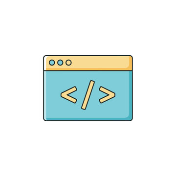 Colorful coding symbol illustration.