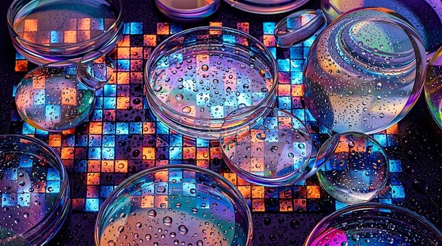 background with blue cotton candy bubbles