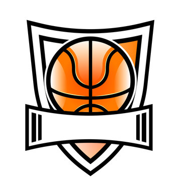 Unique basketball logo design with customizable banner