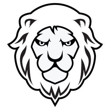 Stylized fierce lion face illustration t-shirt design