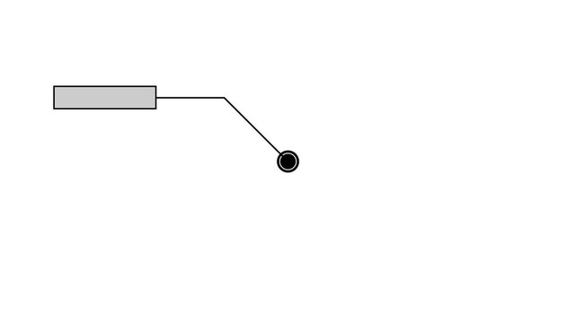 Technological HUD callous icon animation on white background, minimalist digital interface template with information box for high-tech data display.