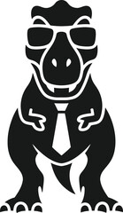 Dinosaur wearing tie silhouette illustration isolated on white background © Creative Juel 