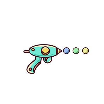 Playful retro toy ray gun illustration
