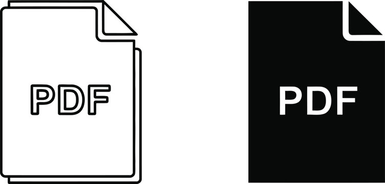 Pdf document icon with folded corner on dark background Vector
