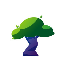 Obraz premium Geometric abstract tree illustration design