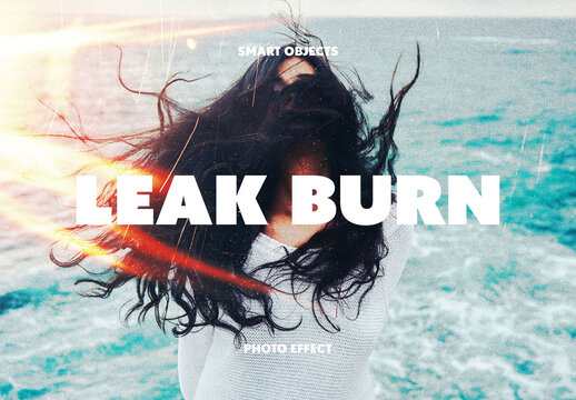 Burn Film Photo Effect &ndash; Light Leak for Album Cover & Social Media (PSD)