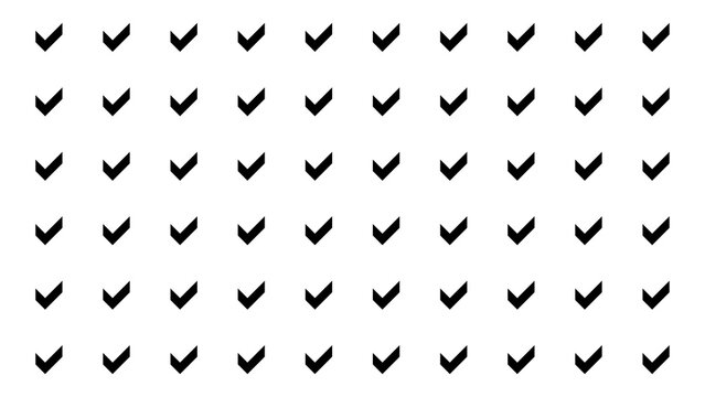 Black Check Mark Pattern on White Background - Collection of Tick Symbols for Success and Approval