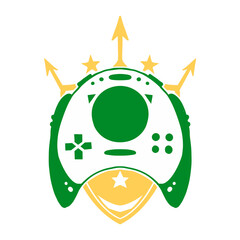 Game controller illustration with crown elements © Vexels