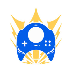 Stylish blue gaming controller graphic design © Vexels