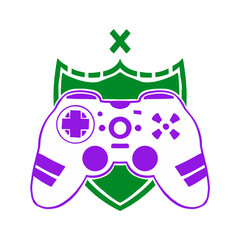 Gaming controller design with shield emblem © Vexels