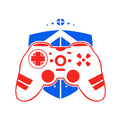 Gaming controller logo with shield design © Vexels