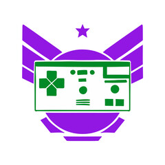 Vintage gaming controller logo design © Vexels