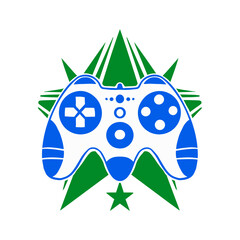 Dynamic gaming controller design with star elements © Vexels