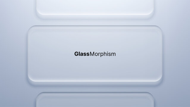 Glassmorphism frame as a modern user interface element. Translucent frosted glass panel with layered depth and soft shadow. Abstract digital background for sleek web design layout.