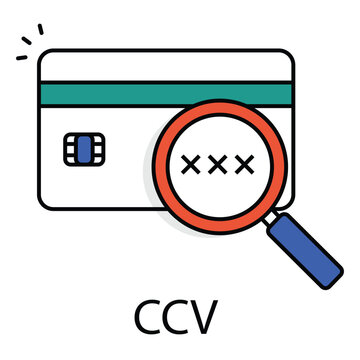 Modern CCV icon representing financial security and digital payment authentication
