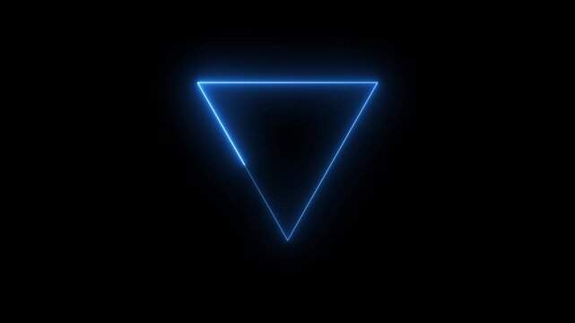 A colorful Triangle neon animation .triangle frem icon. 4K video.