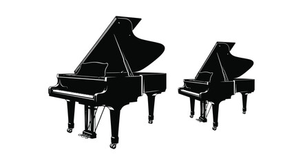 grand pianos silhouette on a white background © Sonia512