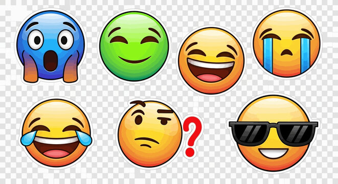 Collection of various emoticon faces.