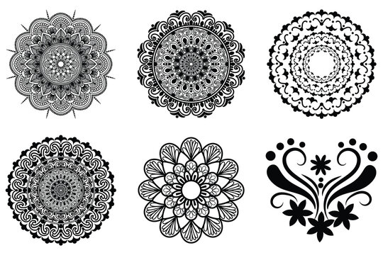 Abstract background design with mandala design set collection.