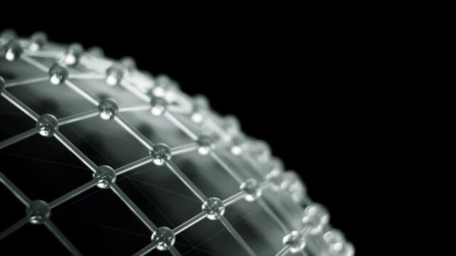 Seamless loop of monochrome glass network with geometric structure