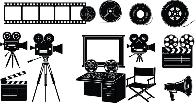 Retro Movie Camera Wall Sticker Cinema Film Home Decor Decal