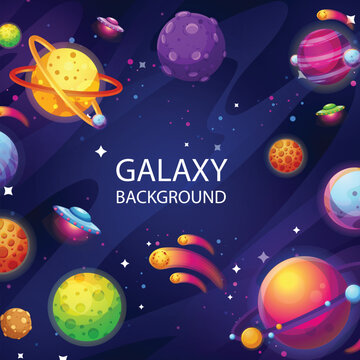 cosmos universe galaxy theme cartoon