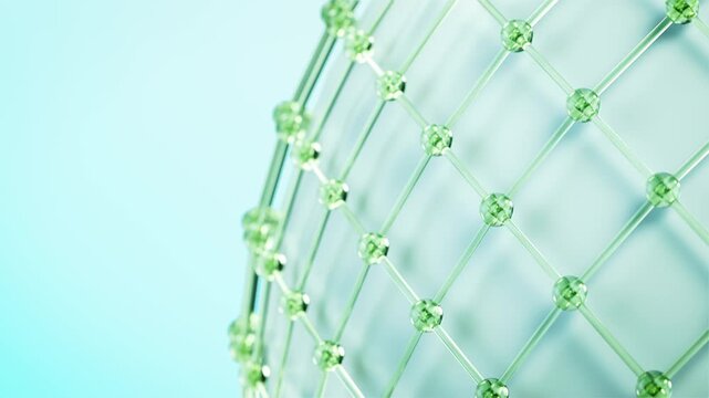 Seamless loop of light green glass network with geometric structure