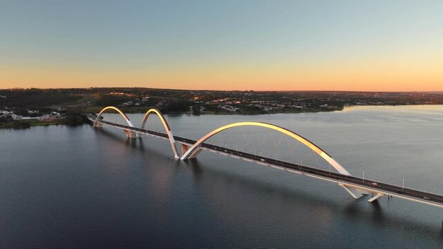 Juscelino Kubitschek Bridge, inaugurated in 2002 over Lake Parano&aacute; - Bras&iacute;lia, Distrito Federal, Brazil