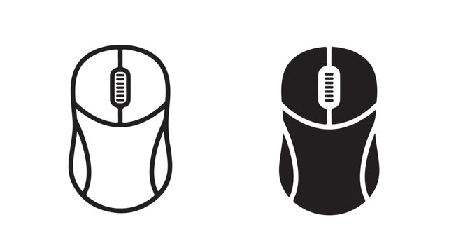 Minimal Computer Mouse Icon - PC Navigation and Click Symbol