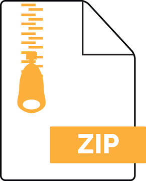 ZIP archive compressed file format icon vector for digital data compression storage backup and document folder management
