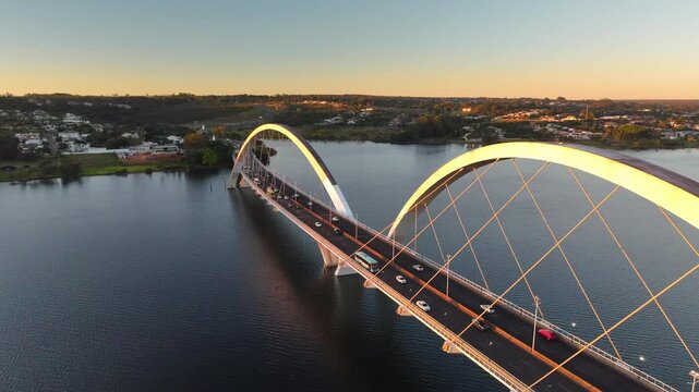 Juscelino Kubitschek Bridge, inaugurated in 2002 over Lake Parano&aacute; - Bras&iacute;lia, Distrito Federal, Brazil