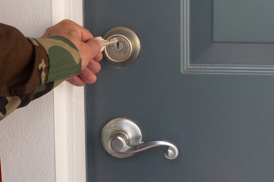 Returning Veteran Entering  VA loan purchased Home Safely