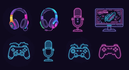 Neon gaming accessories and devices. © arby