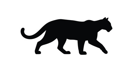 Panther silhouette black animal shape on white background © design creation