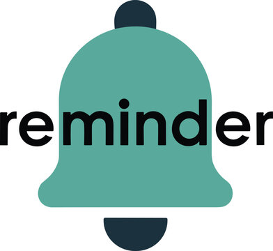 Reminder bell icon, flat vector illustration, notification symbol, alert concept, time management design, business productivity graphic, modern style artwork