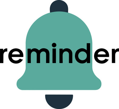 Reminder bell icon, flat vector illustration, notification symbol, alert concept, time management design, business productivity graphic, modern style artwork