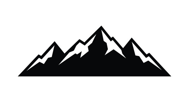 mountain range silhouette against white background