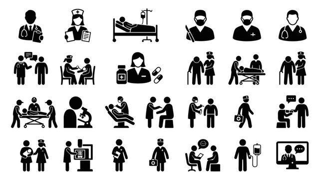 Medical healthcare workers and patients.