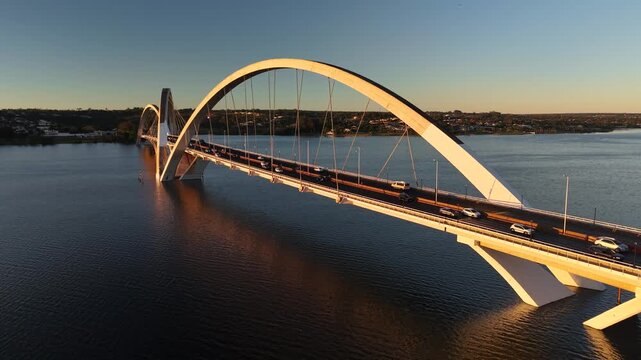 Juscelino Kubitschek Bridge, inaugurated in 2002 over Lake Parano&aacute; - Bras&iacute;lia, Distrito Federal, Brazil