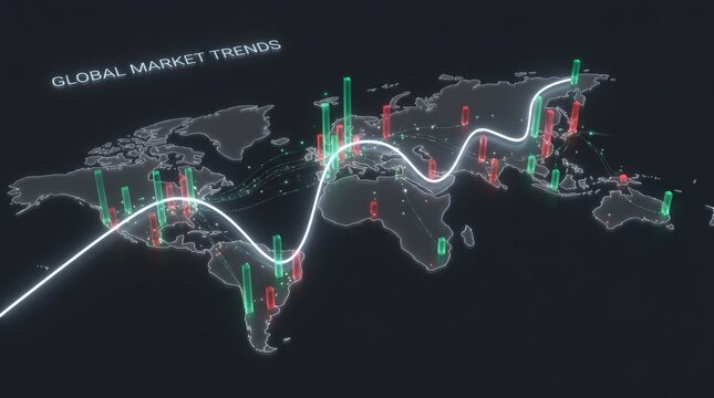 Global blockchain network visualization with glowing connections on dark background