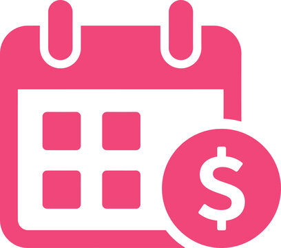 Financial calendar payment due date icon for business and personal budgeting app designs