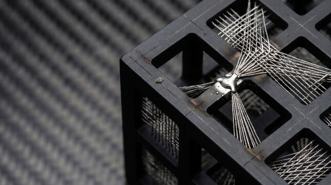 Black Titanium Grid Spawning Denser Silver Nodes &ndash; Architectural Self‑Assembly Macro &ndash; Recursive AI Logic &ndash; Top‑Down Clinical Light