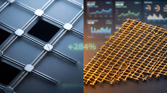 Sparse Silver Grid vs Dense Gold Grid with +284% Annotation &ndash; Optimization Delta Macro &ndash; AI Performance Leap &ndash; Comparative Dual‑Source Light