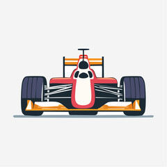 Obraz premium Stylized Front View of a Red Formula 1 Racing Car