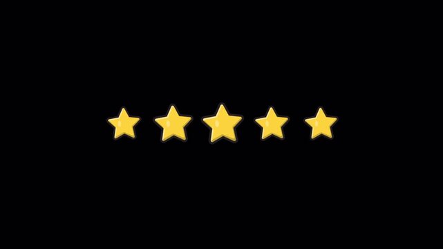 Five Star Rating Animation Video - Transparent