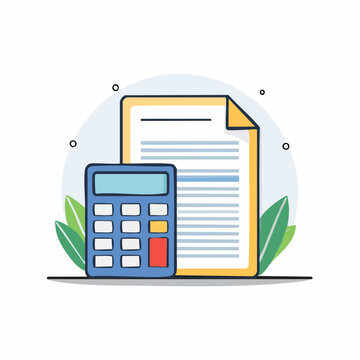 Calculator and Document Illustration